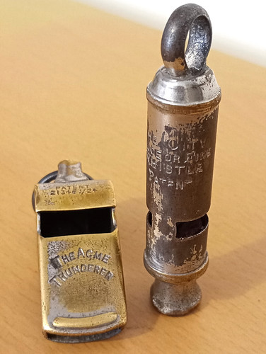 Vintage metal whistles - whistles, the