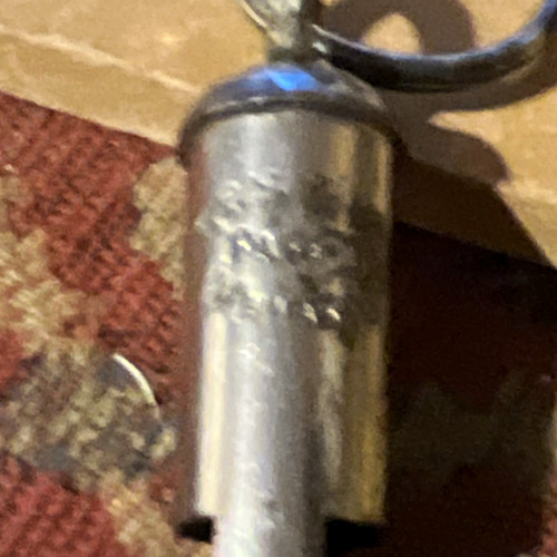 Vintage metal police whistle - metal,